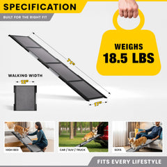 PATHOSIO PETS Ramp anti-slip feet provide stable footing.