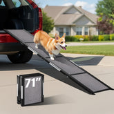PATHOSIO PETS Portable Dog Ramp folded for compact car storage.