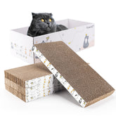 PatiencET cat scratch pad box lounge shows comfy resting and scratching for indoor cats.