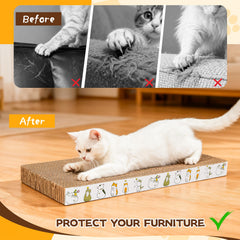PatiencET double-sided scratcher with catnip entices cats to scratch instead of furniture.