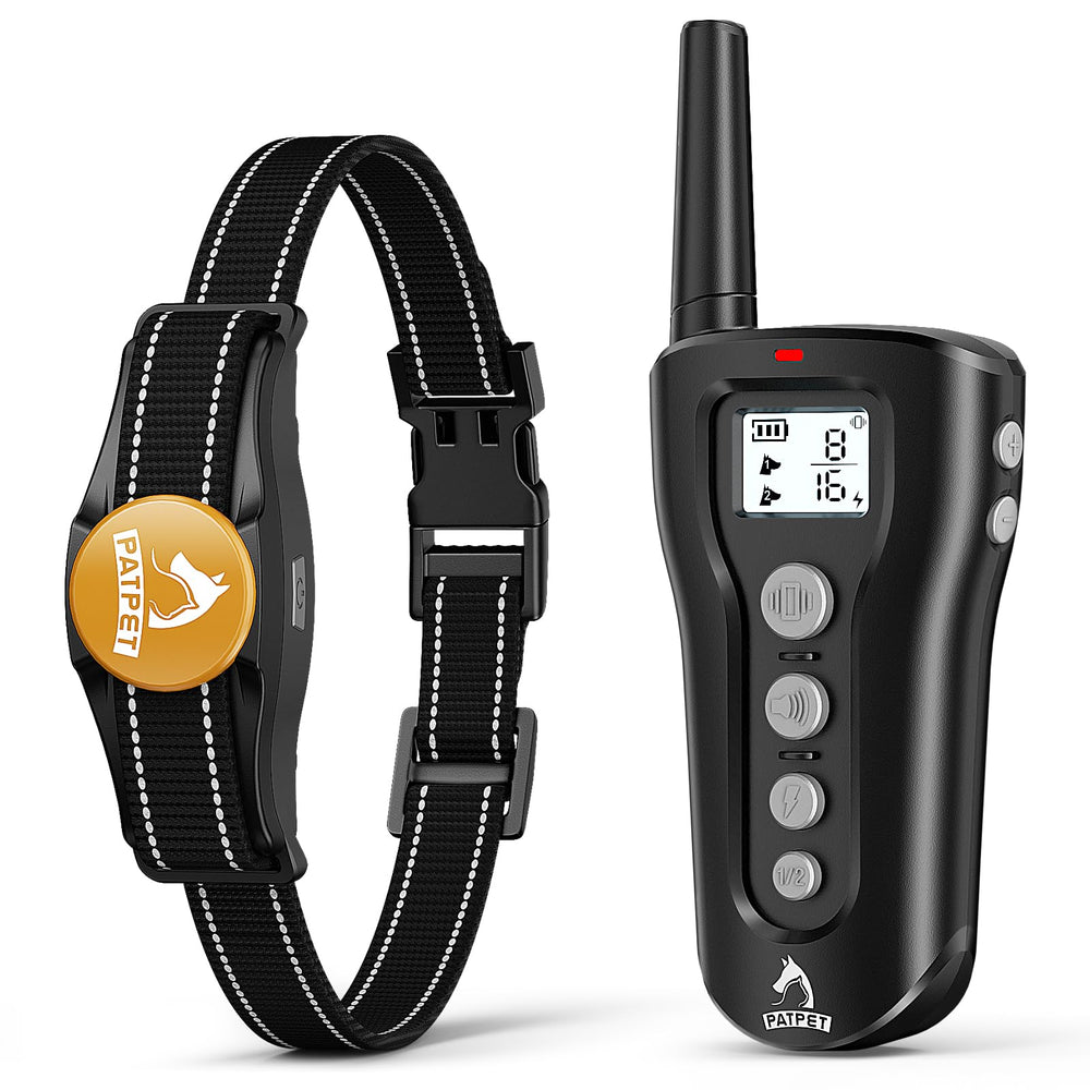 PATPET dog collar with remote for long-distance training and control.