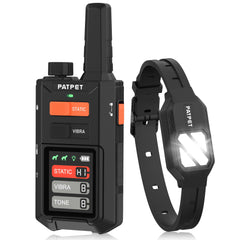 PATPET dog training collar with night lights for safer nighttime walks.