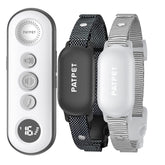 PATPET dual-dog shock collar for simultaneous training with clear remote switches.