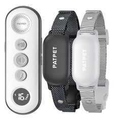 PATPET dual-dog shock collar for simultaneous training with clear remote switches.
