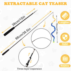 PATTEPOINT wand extends up to 1.6m for safe, hands-free kitten exercise