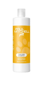 Paul Mitchell Pet Tear-Free Shampoo bottle pour for gentle cleansing.