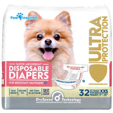 Paw Inspired XXS disposable dog diaper pack fits toy breeds securely.