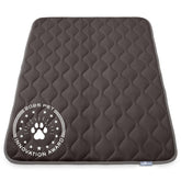 Paw Inspired gray top view crate mat for cozy dog resting.