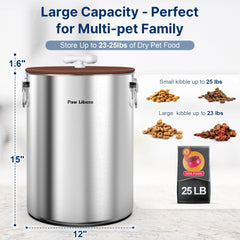 Paw Libero airtight seal dog food bin showing moisture protection