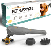 PAW WAVE Perk massager relieves a dog's back tension with soothing percussion.