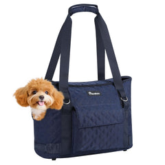 Pawaboo dog purse carrier with side opening for easy viewing and comfort.