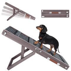 Pawaboo dog ramp folded compact for easy storage and transport.