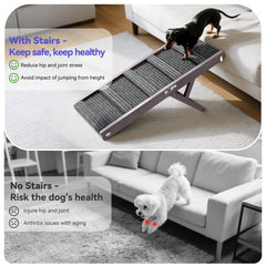 Pawaboo dog ramp at 13.6 inches height for easy sofa access.