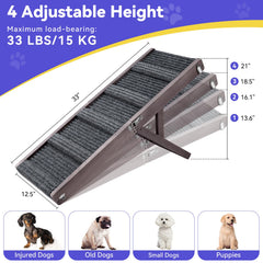 Pawaboo dog ramp at 18.5 inches height supports furniture access.