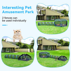 Pawaboo outdoor cat enclosure 3-in-1 assembly for flexible indoor outdoor fun