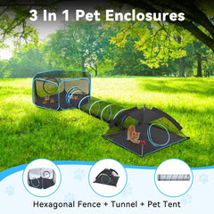 Pawaboo outdoor cat enclosure tent offers sheltered play and rest in sun