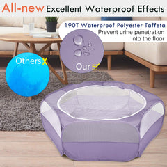Pawaboo playpen folded compact for easy carrying and storage.