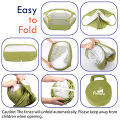 Pawaboo playpen waterproof bottom demonstrates clean, dry indoor and outdoor use.