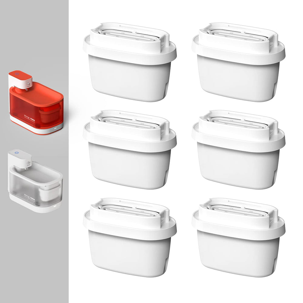 Pawaii six-pack replacement filters for wireless cat water fountain ensure fresh water.