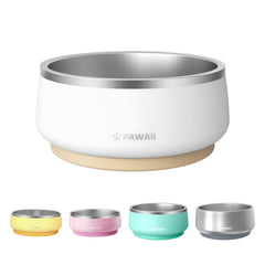 Pawaii dog bowl with double-wall stainless design for spill-resistant meals.