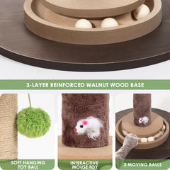 Pawalaya modern-design cat tree, easy to assemble for quick home setup.