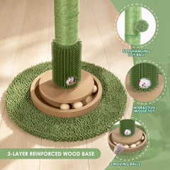 Pawalaya two-tier cat toy board invites interactive play with moving balls.