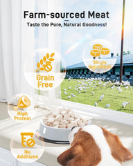 Pawaura 100-percent chicken shows no additives, grains, or flavorings for sensitive stomachs