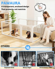 Pawaura Escape-proof design keeps pets safe with seamless panels and sturdy setup indoors.