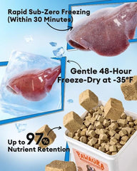 Pawaura single-ingredient liver snack in resealable tub for fresh, crunchy bites.