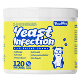 PawBliss yeast-treatment bottle close-up supporting skin comfort.