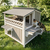 Pawbuilt cat house shelter provides a private space for indoor or outdoor cats.