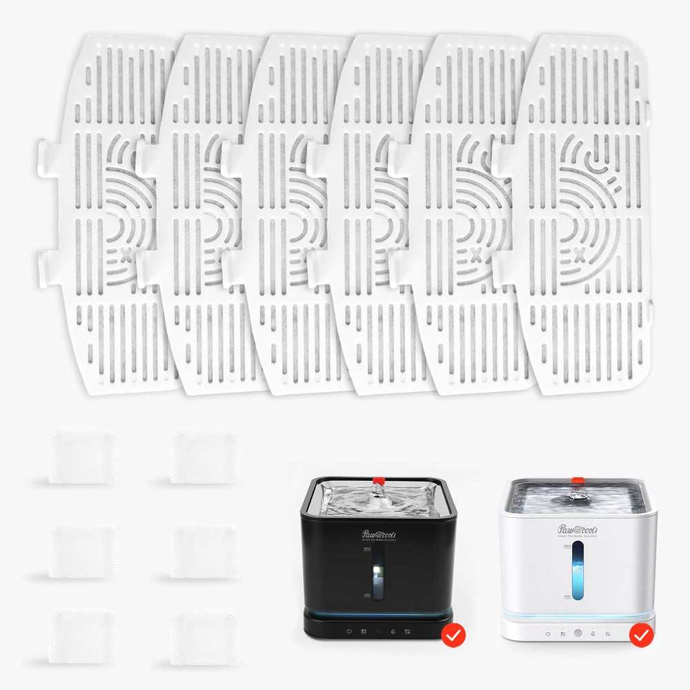 Pawccoli cat water fountain filters pack compatible with 3L fountain for clean water.