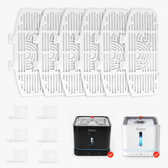 Pawccoli cat water fountain filters pack compatible with 3L fountain for clean water.