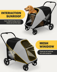 Pawccoli dog stroller side entry for easy access of older or injured dogs.