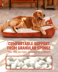 Pawccoli XL soft flannel cover provides skin-friendly plush feel.