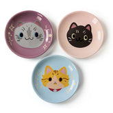 Pawdoer ceramic shallow cat dish, 6-inch wide for whisker-friendly meals.
