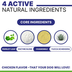 Pawsential No Poo Chews serving portion demonstrates a simple daily routine.