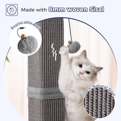 Pawfessor sisal scratcher uses 100% natural fibers to redirect claws from furniture.