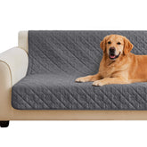 PAWFINITY waterproof couch cover on a three-seat sofa protects spills and messes.