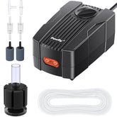 Pawfly 50 GPH air pump front view, compact for 10-60 gallon tanks.