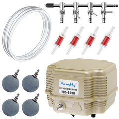 Pawfly 7W 254 GPH air pump front view, compact and quiet aeration.
