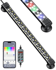 Pawfly Bluetooth full-spectrum light over a 12-inch tank enhances true colors