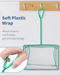 Pawfly debris-skimming net helps keep tanks clean and clear.