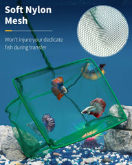 Pawfly soft nylon mesh net minimizes fish injury during transfers.