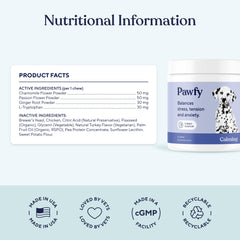 Pawfy Calming Chews serving-dish: easy daily routine for stressed moments.