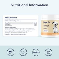 Dog paw showing comfort after using Pawfy chew as part of routine.