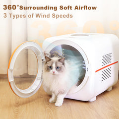 PawGalaxy Dryer Box temperature control keeps coat safe.