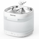 PAWGETHER cat water fountain with stainless steel tray for clean hydration