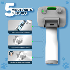 Pawimood self-cleaning feature illustration emphasizes easy maintenance after grooming.