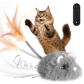 Pawingcat cat mouse toy in remote front view boosts interactive play and bonding.